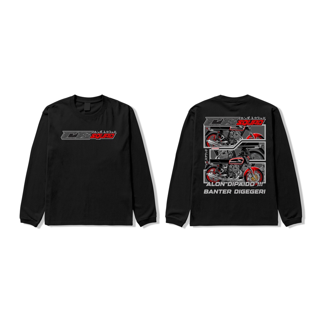 KAOS BAJU LENGAN PANJANG CB100 SQUAD ALON DIPAIDO BANTER DIGEGERI BIG SIZE JUMBO KAOS HEREX COWOK CE