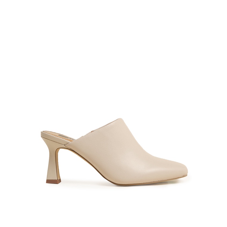 Sepatu Heels Marks & Spencer Original Desain Jinjit Santai Elegan 100% Asli Leather Square Toe Mule 