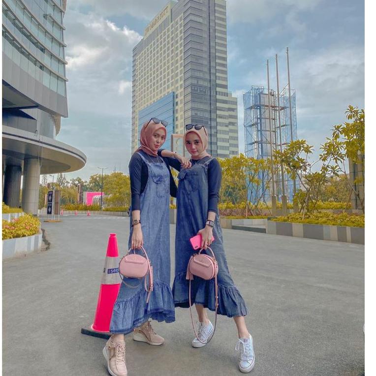 TERBAIK Keke Angelia Overal Overall Rok Kodok Jean Jeans Jins Denim Jumbo Pakaian Fashion Outfit Wan