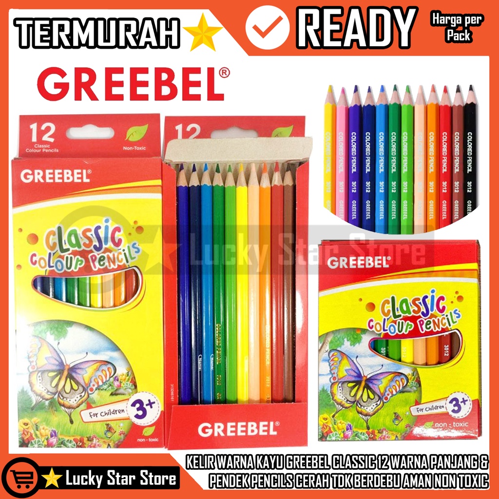 

Pensil Kelir Klir Warna Kayu Greebel Gerebel Classic 12 Warna Short Pendek & Panjang Long Mewarnai Anak Pensil Warna Perlengkapan Mewarnai Lukis Greebel Pensil Lukis Kayu Lomba Mewarnai Aman Tidak Beracun Dan Berdebu HBI Cat Cet Gerebel Anak Sekolah