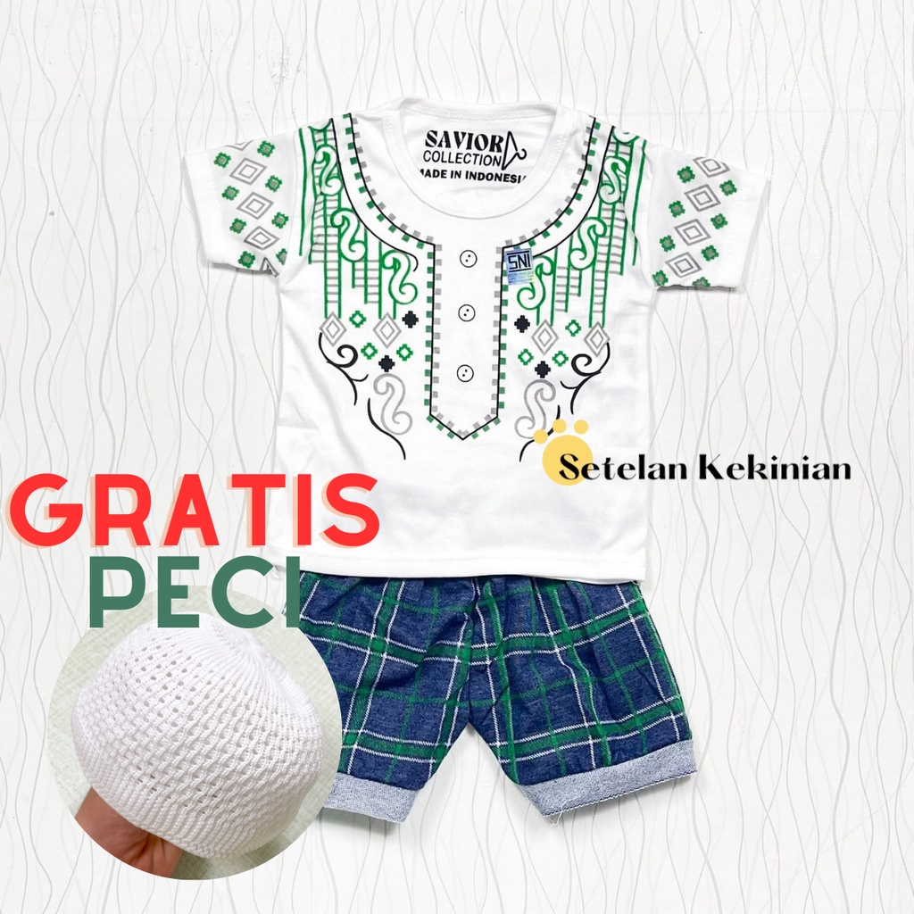 [GRATIS PECI] Setelan Anak Baby 0bulan sampai 12bulan Kokoh Bayi Islam Muslim Keren Set Baby Boy Terbaru Lucu