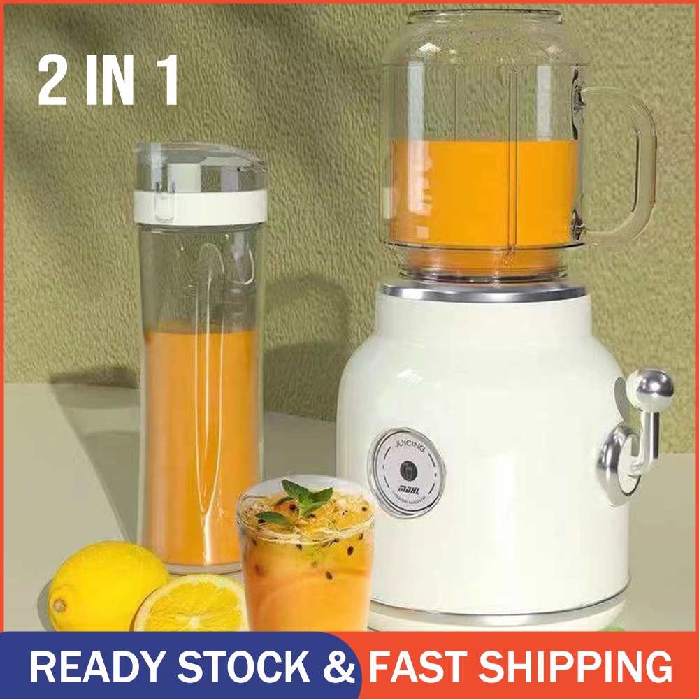 6 Pisau Juice Blender Multifungsi Alat Peras Juice / Juicer / Pembuat Jus Elektrik Mixer Ice Crusher Double Cup / PENGEKSTRAK BUAH IMPORT