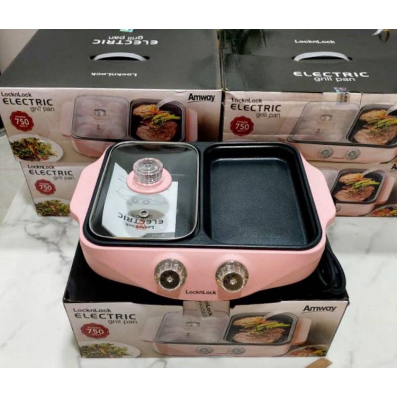 LOCKnLOCK KOMPOR LISTRIK 2 IN 1 GRILL PAN BBQ PANGGANG SERBAGUNA AMWAY