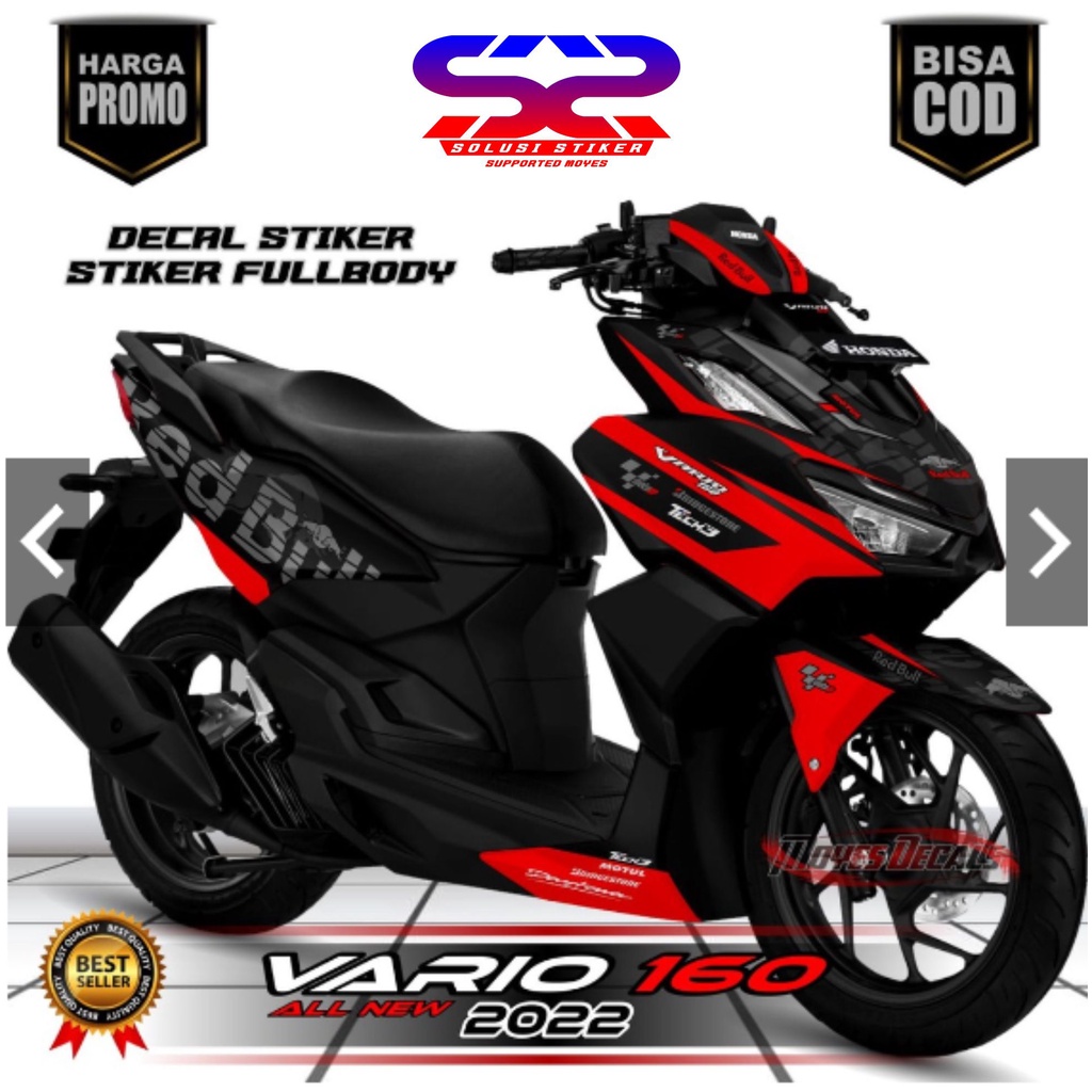 Decal Vario 160  All New Full Body Stiker Vario 160  2022 Motif Merah Full Body Decal Vario 160