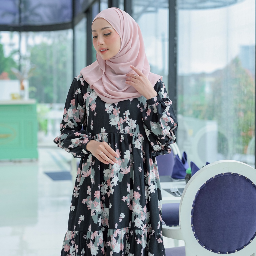 Ladybydiana NADA DRESS Gamis Remaja Untuk Lebaran Bahan Square Crincle Busui Friendly