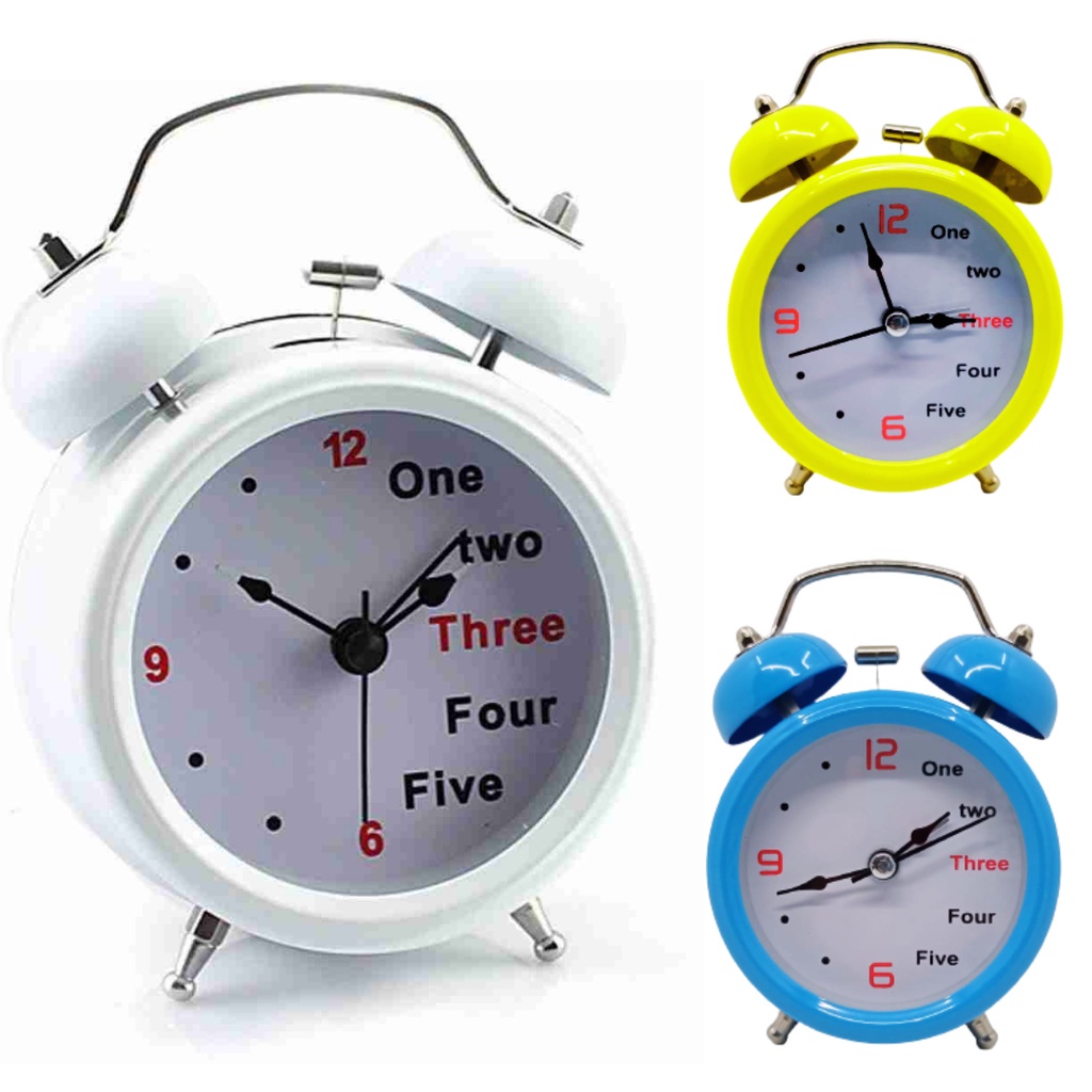 Jam Weker Mini Kring Polos Beker Meja Analog Warna Twin Bell Alarm Clock Jam Alarm No.3010