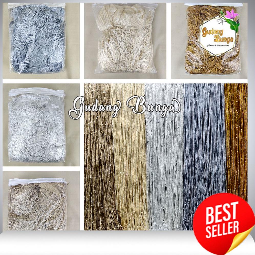 MENARIK TIRAI BENANG GLITER 3X3 /TIRAI DEKOR/TIRAI GORDEN/ TIRAI HIAS