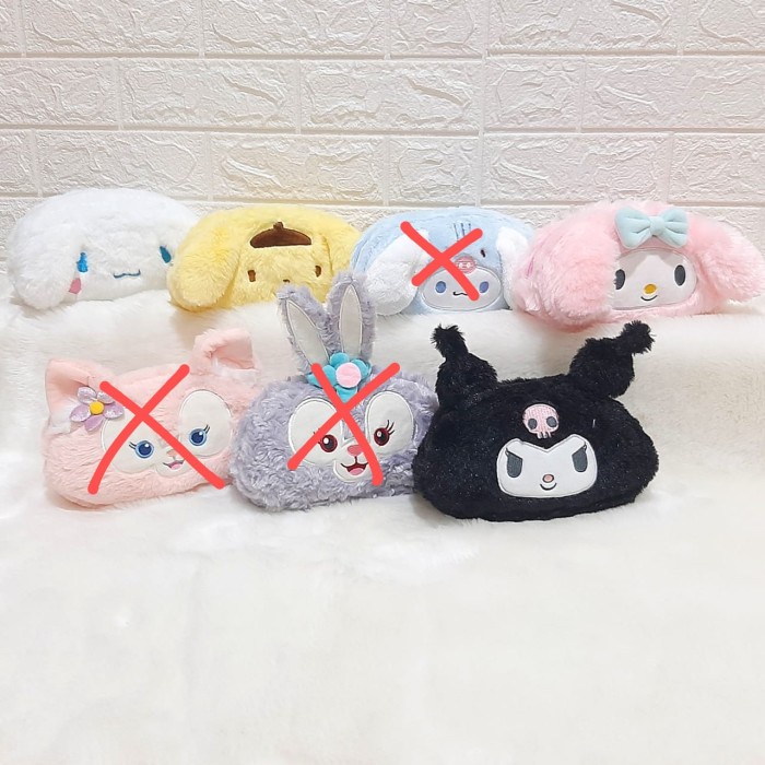 

KT- Tempat pensil/kosmetik boneka sanrio kuromi, my melody, pompurin TERBARU