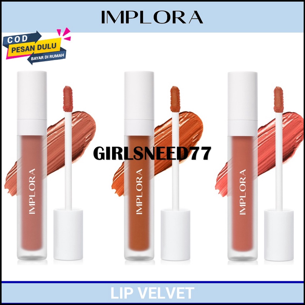 IMPLORA Lip Velvet 6 Warna GIRLSNEED77