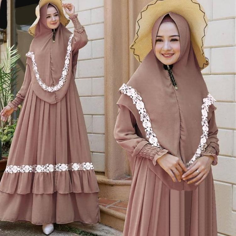 MURAH gamis syari terbaru | embun syari gamis set hijab | pakaian muslim wanita terlaris| gamis syar