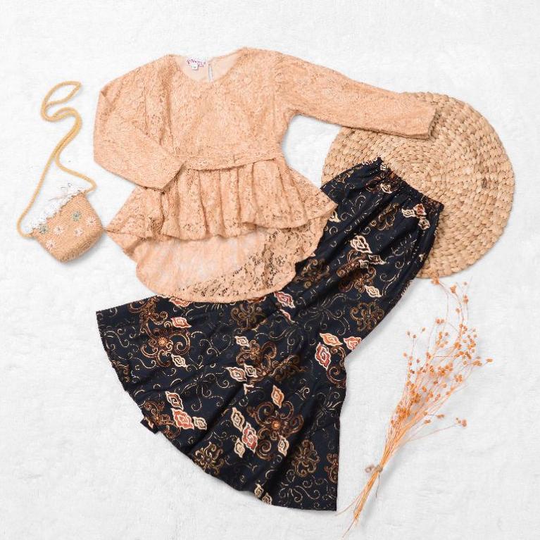 SALE { a.clo } BAJU SET KEBAYA BRUKAT ANAK / ROK DUYUNG SETELAN KEBAYA BROKAT ANAK MEWAH