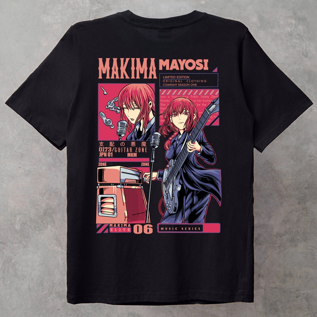 Mayosi T-shirt Chainsaw man Makima Guitar