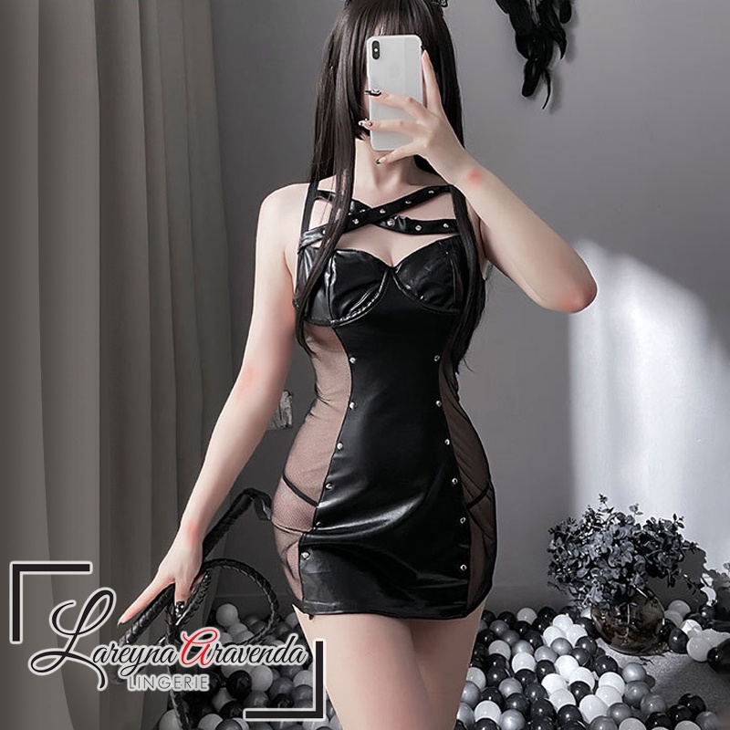 Lareyna Aravenda Set Lingerie Malam Terindah + CD Bahan Latex Cup Wire LG549