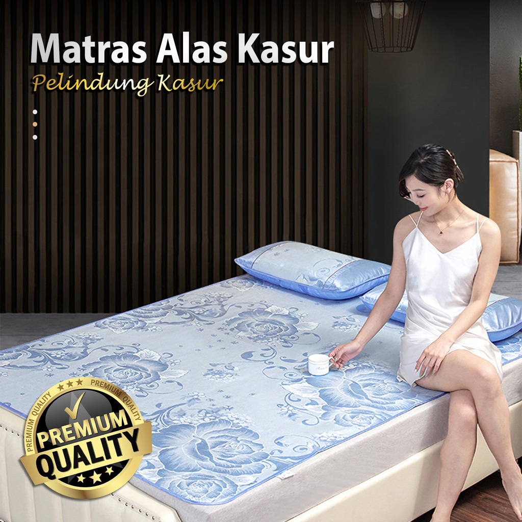 Matras Alas Kasur Ukuran 180cm x 200cm Matras Karakter Motif Bunga Pelindung Kasur Jumbo Kualitas Premium | X1A1