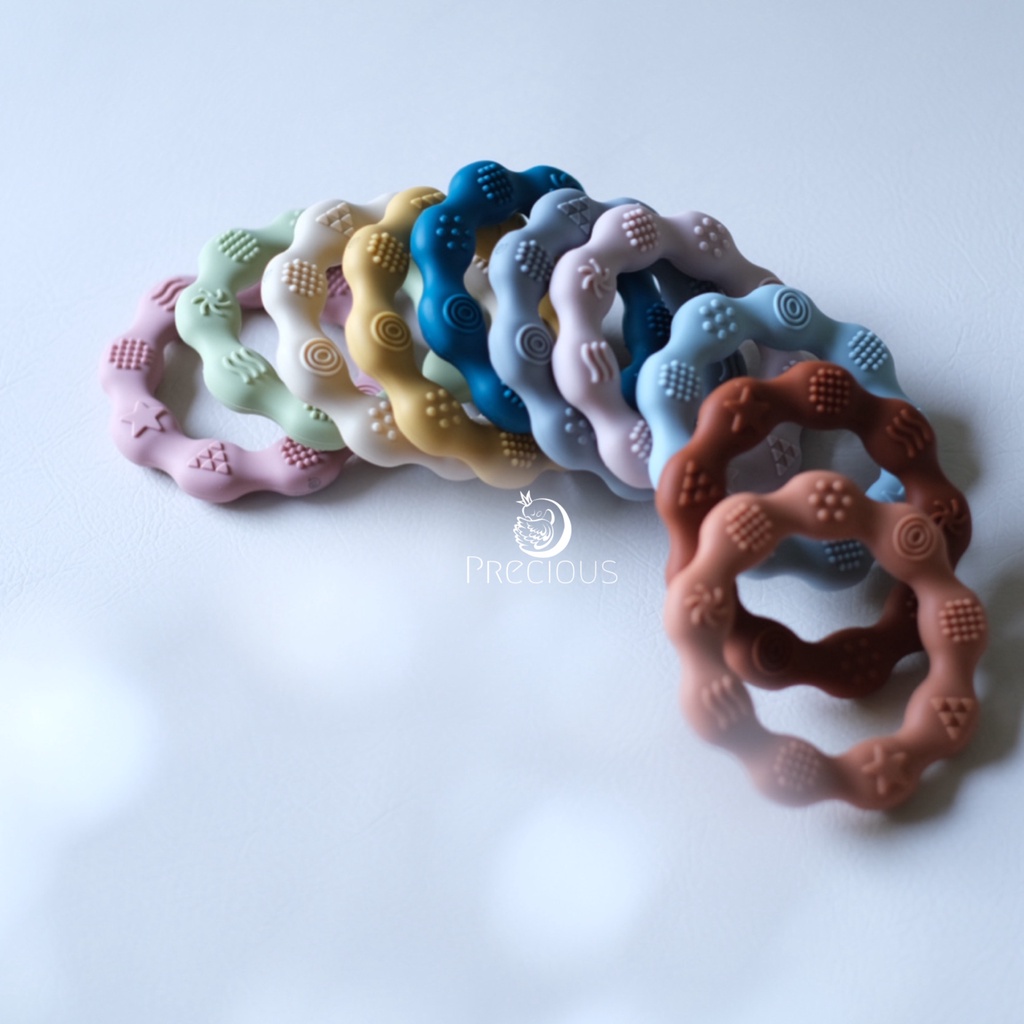 Precious Premium Silicone Teether Ring | Mainan Gigitan Bayi BPA FREE | Teether Silicone Ring | Mainan Gigitan Bayi Bulat | Mainan Gigitan Bayi Donut