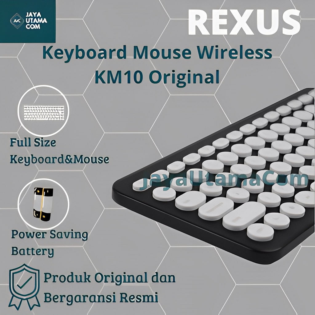 Rexus Keyboard Mouse Wireless KM10 Combo Original