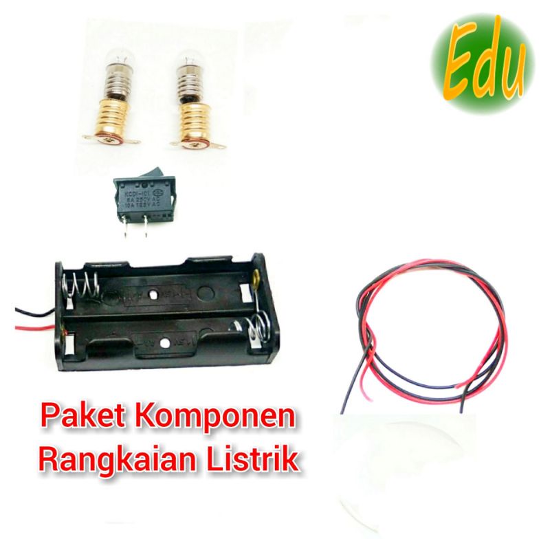 Paket Komponen Rangkaian Listrik Lampu Bohlam Seri Paralel DIY Prakarya Praktek Praktikum Sekolah