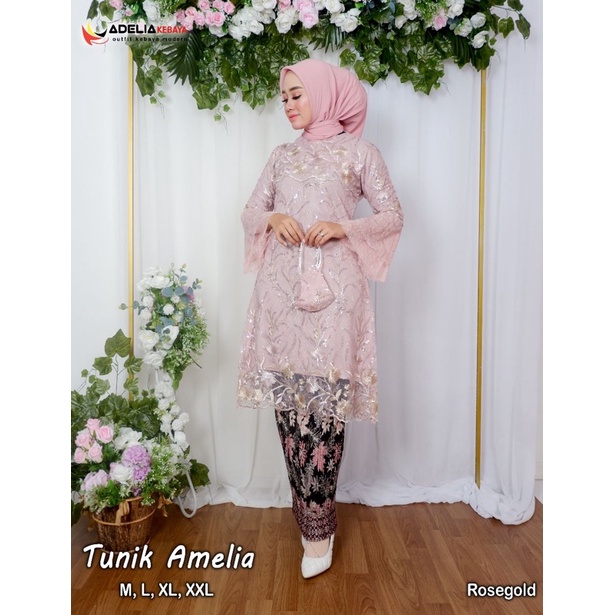 Kebaya Tunik Amelia AD / Kebaya Modern Pesta / Tunik Brukat / Wisuda