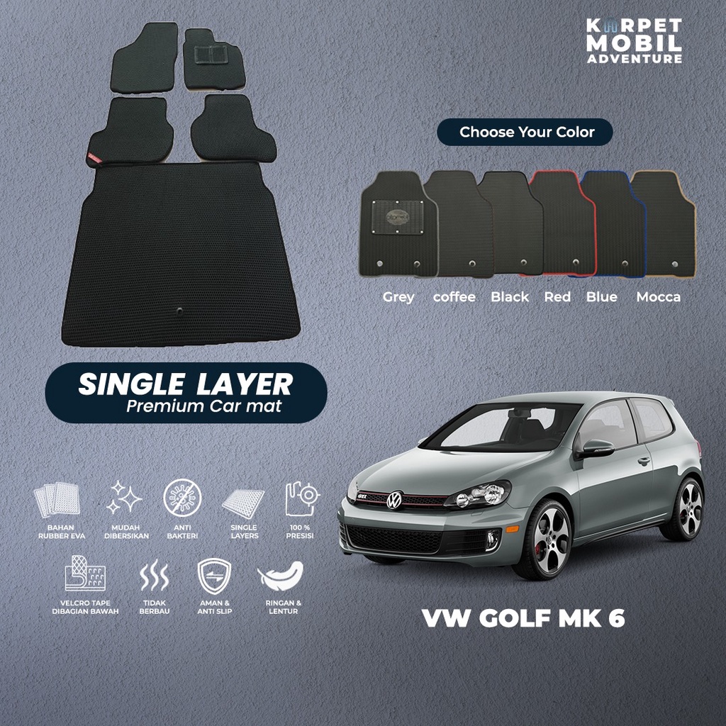 Karpet Mobil VW Golf MK-6 Karpet Adventure Satu Lapis Eva Premium