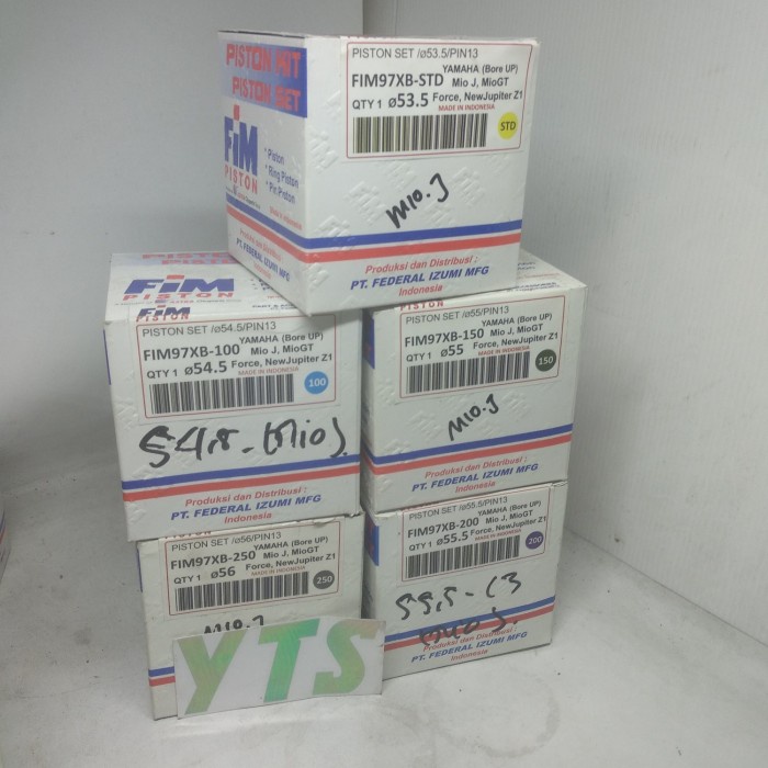 Piston Kit Fim 97Xb Pin 13 Boreup Mio J/Gt, Jupz1 53,5/54,5/55/55,5/56