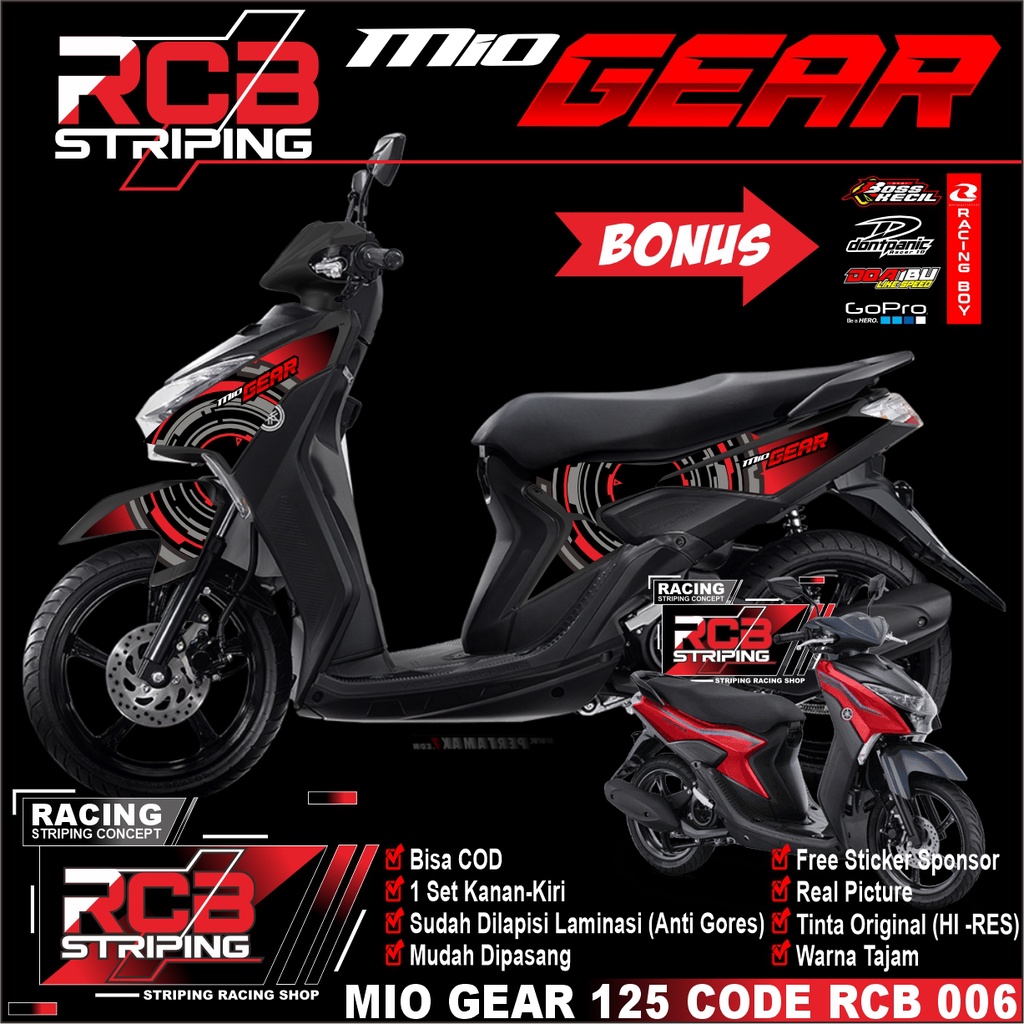 ( BISA COD ) striping mio gear 125 striping mio gear 125 sticker sticker mio gear 125  -Rcb 006