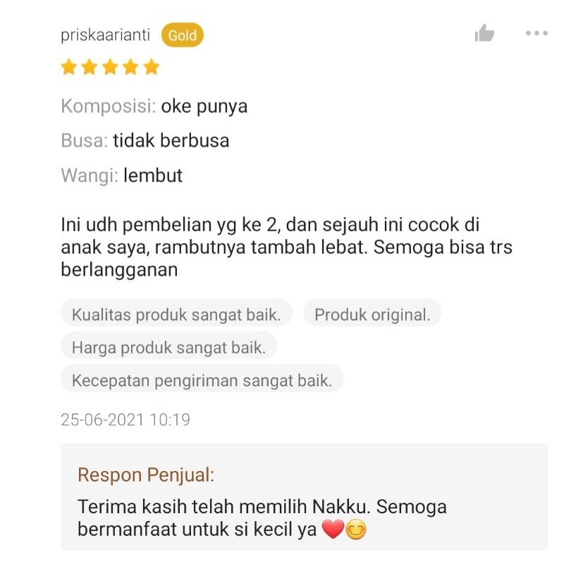 NAKKU Hair Serum Penyubur Rambut Bayi Anak - Paket Bundling 2 Botol