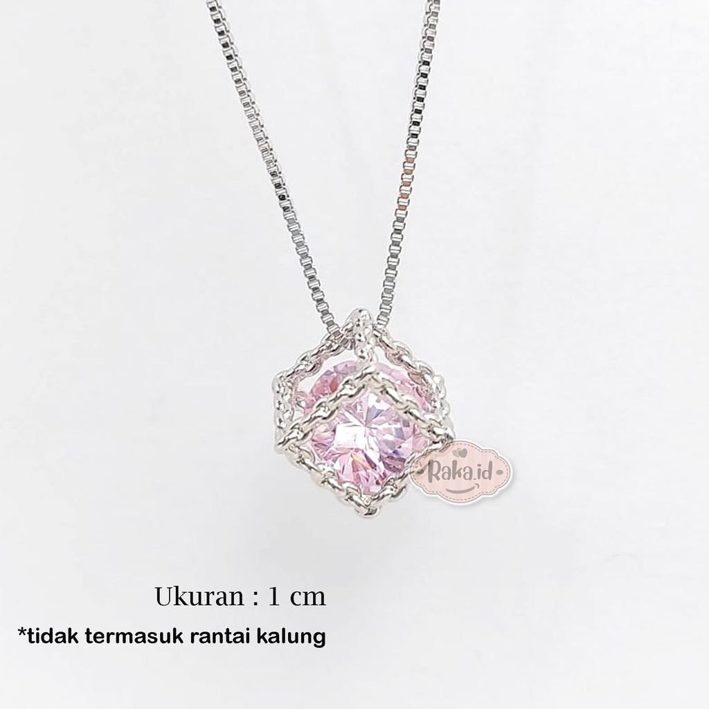 Liontin Tanpa Kalung Liontin Kecil Imut Motif Diamond Kubik 1258