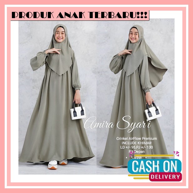 Terbaru Khanza Kids Free Hijab Gamis Syari Anak Tanggung Usia 10-12 Tahun Gamis Anak Perempuan Bahan