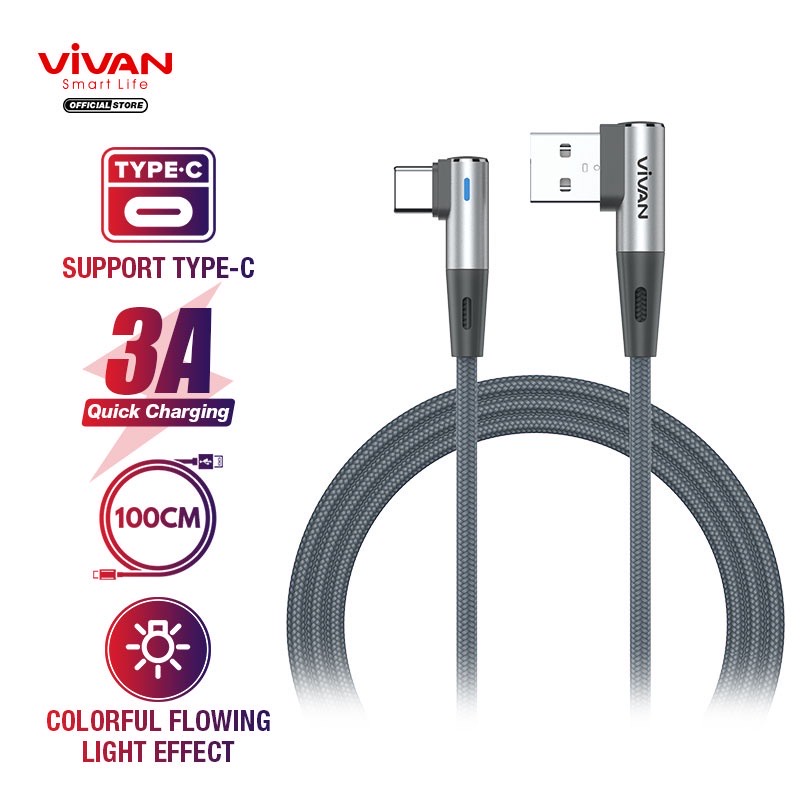 VIVAN BWC100S Kabel Data Gaming Type C Fast Charging 3A Gaming Cable 1M - Garansi 1 Tahun