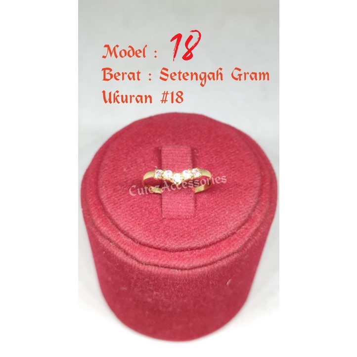 Cincin Permata 0.5gr Emas Muda