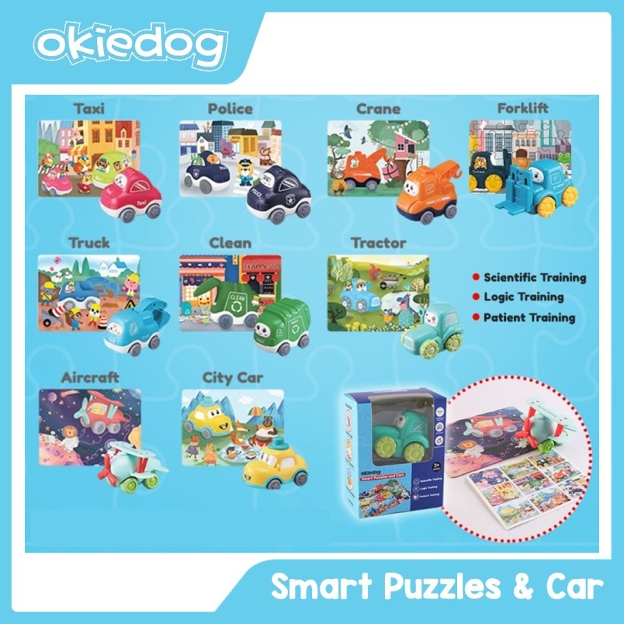 OKIEDOG SMART PUZZLE &amp; CARS - Mainan mobil dan puzzle anak