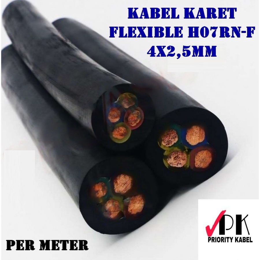 Kabel Karet Fleksibel PEGASUS KABEL H07RN-F 4x2,5 4x2.5mm (PER METER)