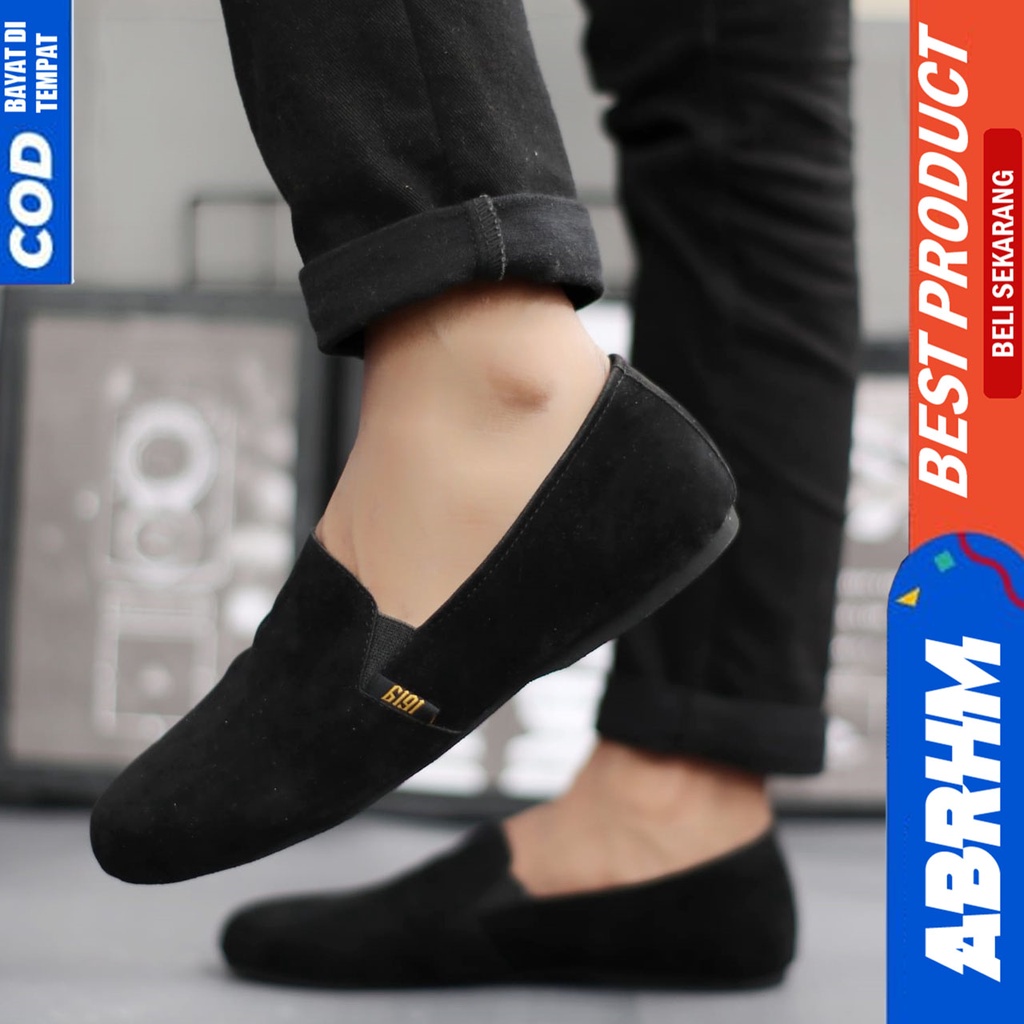 CORD Sepatu Slip On Pria Kulit Syntetic Sepatu Pria Casual Anti Slip Cowok Pantofel