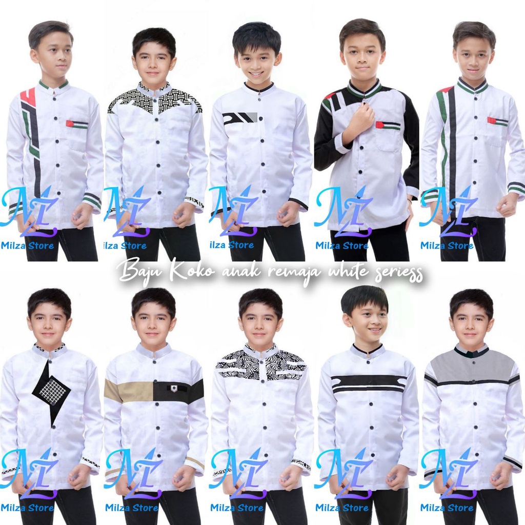 Baju Koko Palestina Anak Masa Kini Laki Laki Cowok Premium Motif Terbaru Elegant Murah