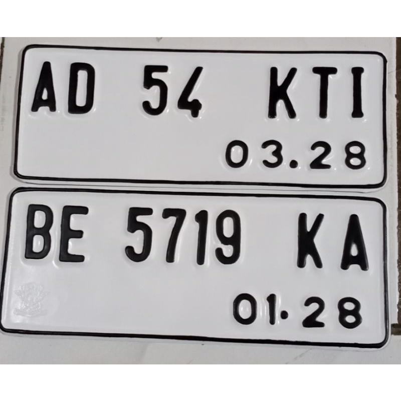 PLAT NOMOR  MOTOR FONT TERBARU asli SAMSAT PAKE logo korlantas PUTIH &amp; HITAM