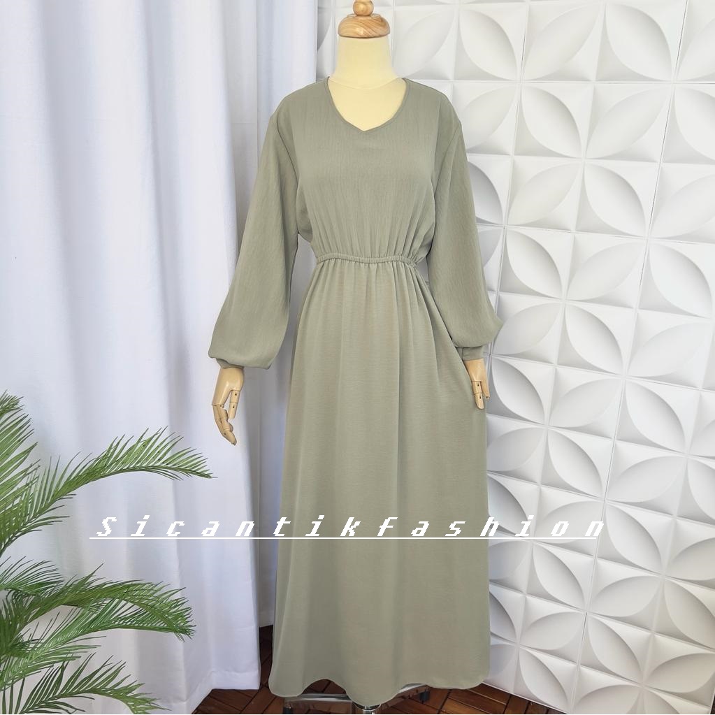 Dress Wanita Bahan Crinkle Airflow // Pakaian Muslim Wanita // Korean Style