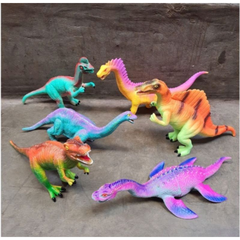 Mainan Miniatur dinosaurus Karet Empuk Ukuran Jumbo