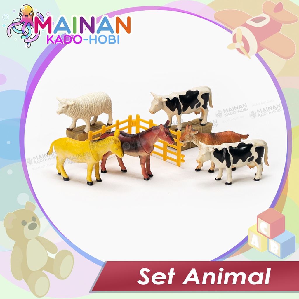 SET KADO MAINAN ANAK MINIATUR BONEKA FARM ANIMAL HEWAN BINATANG TERNAK