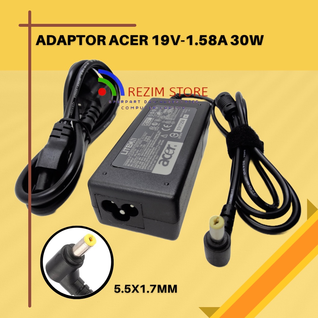 Adaptor charger Acer 19V 1.58A 30W 5.5x1.7mm Acer Mini Netbook Series  Mini 10.1" Netbook Mini 11.6"