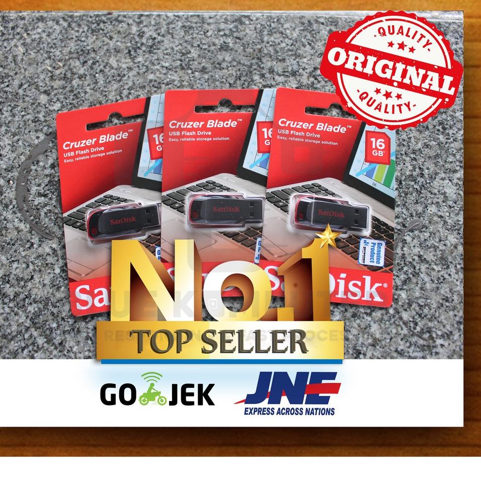 ♝ Bluekomputer - FLASHDISK SANDISK 16GB / USB FLASH 16GB / SANDISK CRUZER BLADE ORIGINAL -Termurah C