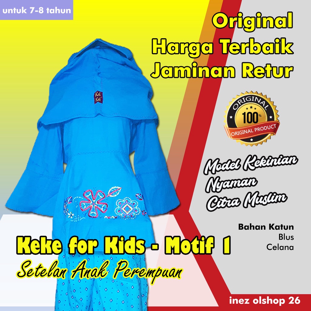 Setelan Anak Perempuan Keke usia 7-8 tahun