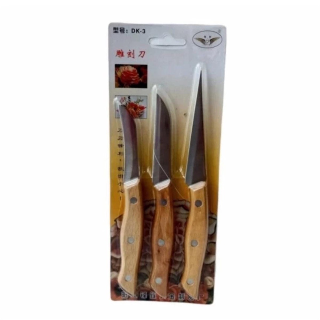 PISAU GARNISH PISAU UKIR BUAH CARVING SET HOMEPRO isi 3 pcs