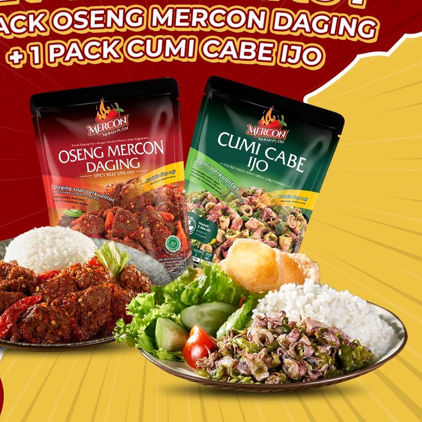 

♘ Mercon Merah Putih - Set Duet Maut || Oseng Mercon Daging + Cumi Cabe Ijo ✪