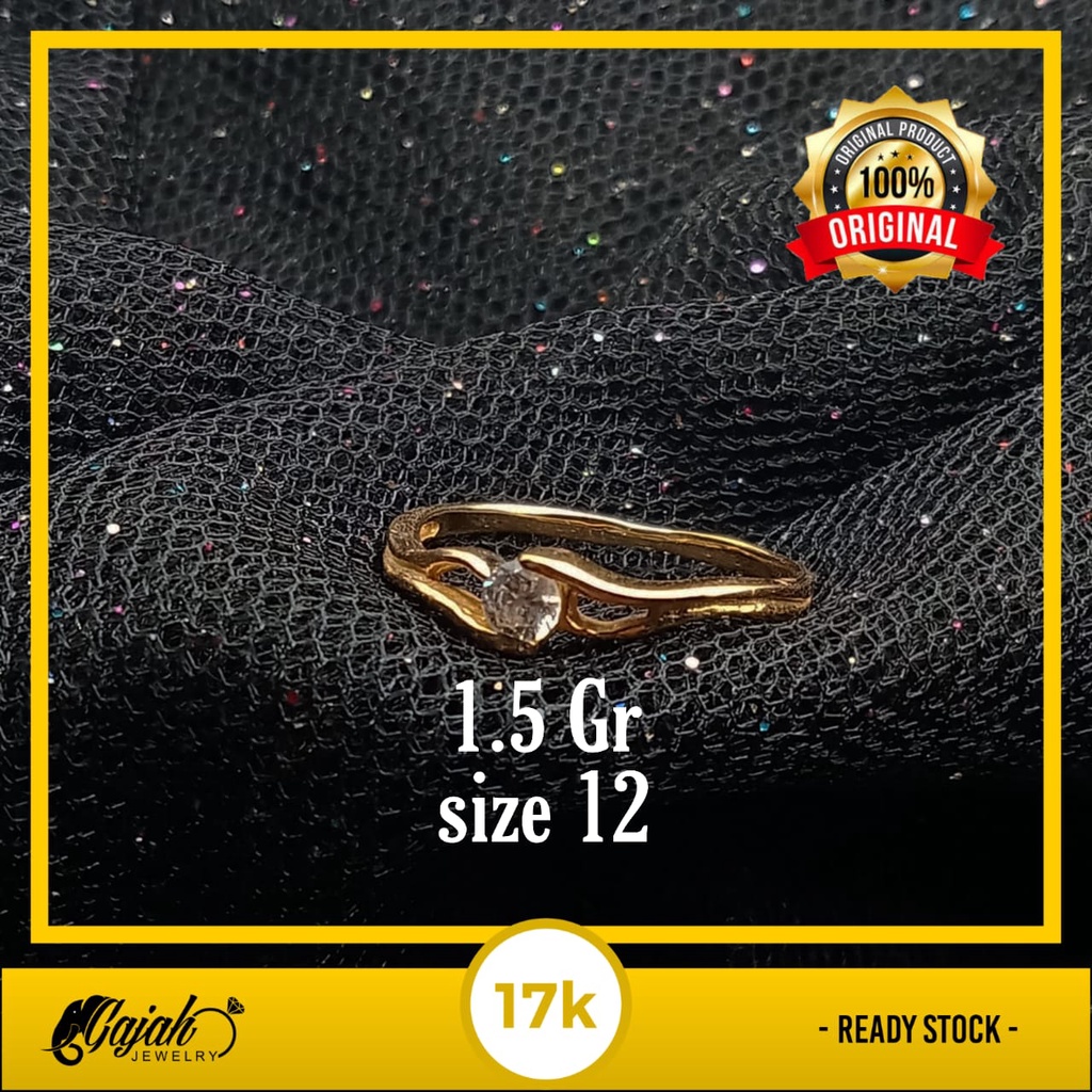 Cincin Emas 17K - 1.5 Gr Kadar 750 - 4391