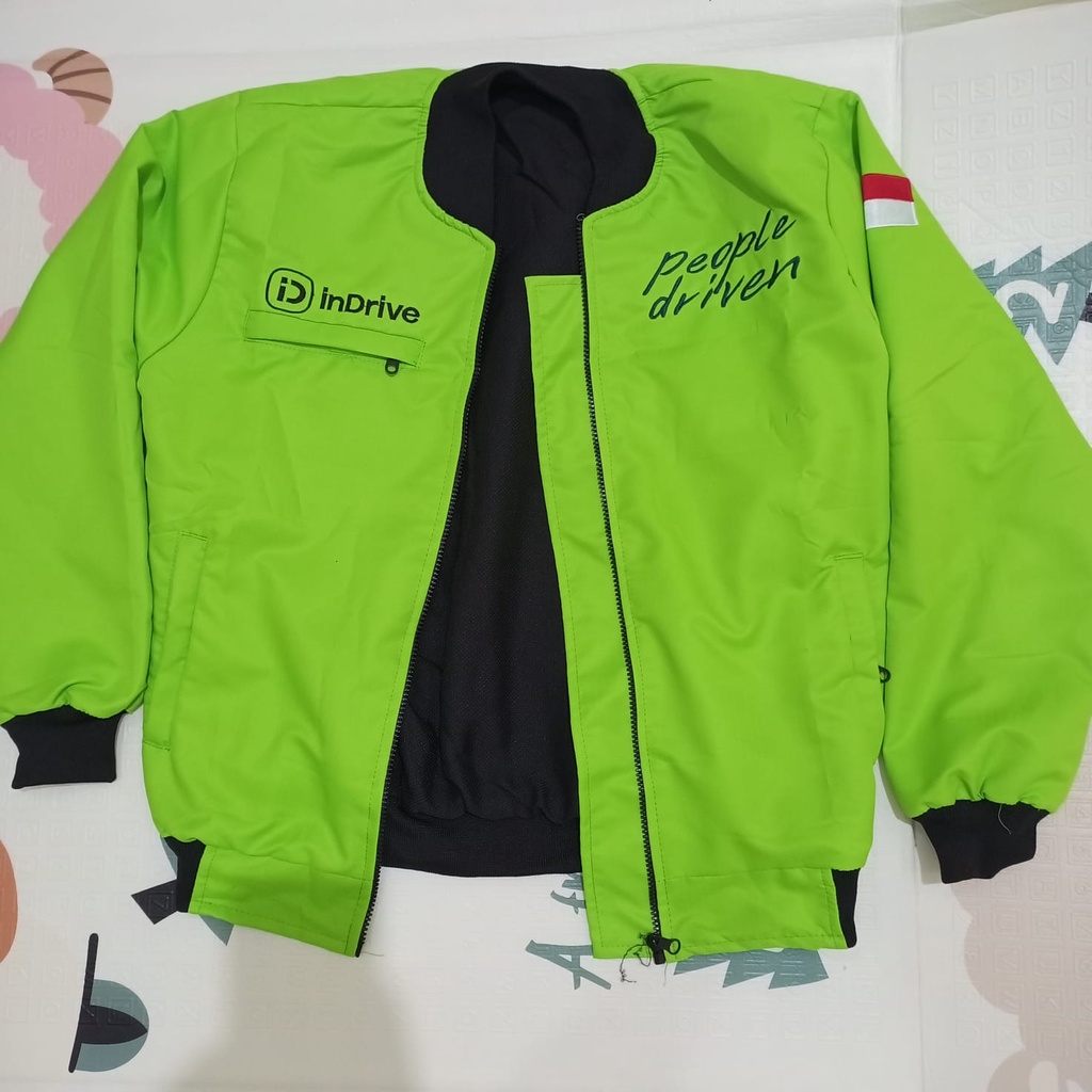 JAKET INDRIVE BOLAK BALIK POLOS HITAM SAKU ADA 6 LUAR DALAM ADA READY SIZE JUMBO 4XL 5XL 6XL HIJAU S