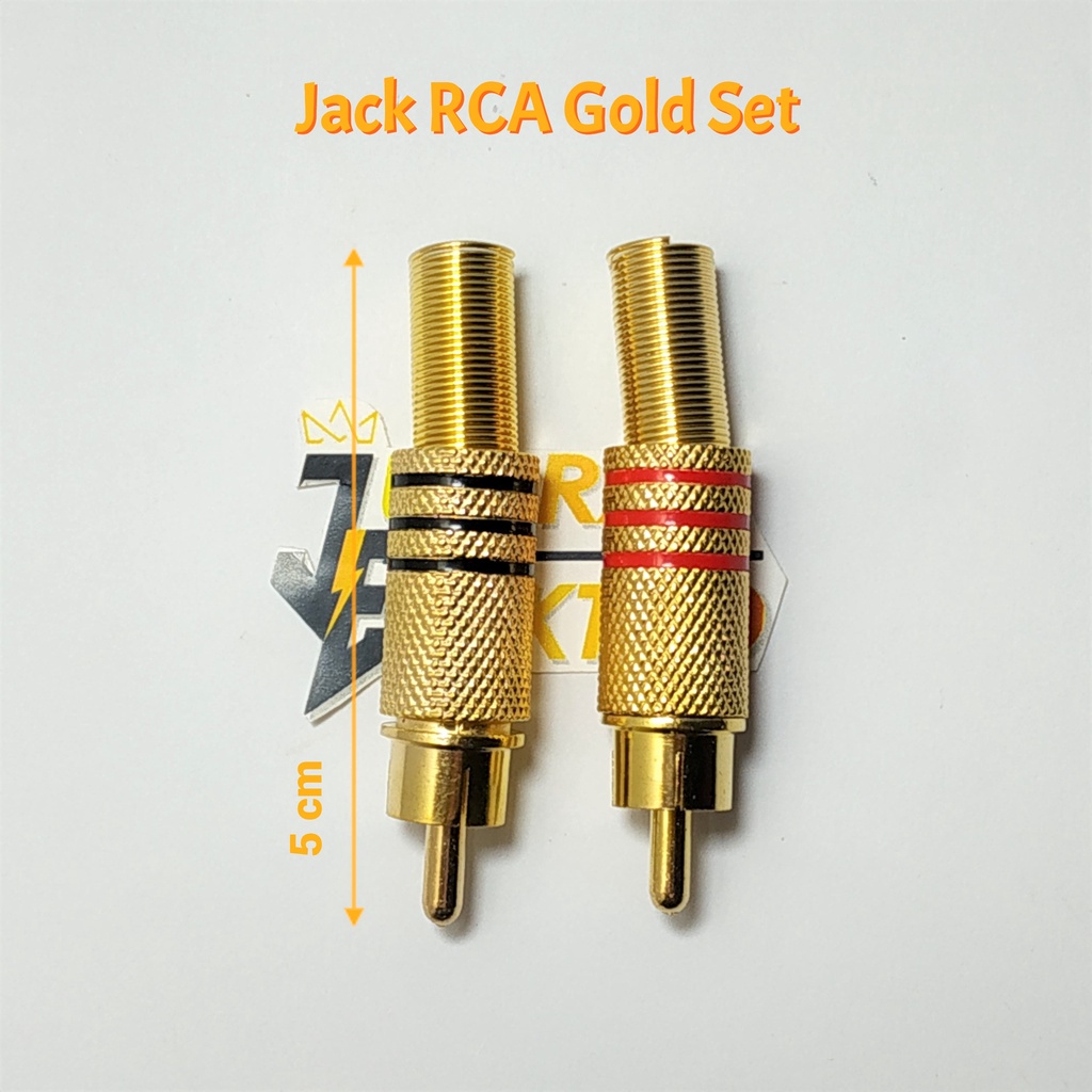 Jack RCA Gold Set | Jack Audio RCA Besi Warna Emas 1 Set / Satu Pasang Merah Hitam