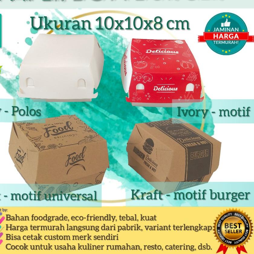 

12.12 BIG SALE FASION 50pcs Box Burger, Dus Burger, Kemasan Burger, Tempat Burger, Kotak Burger @50Pcs serbuuu !