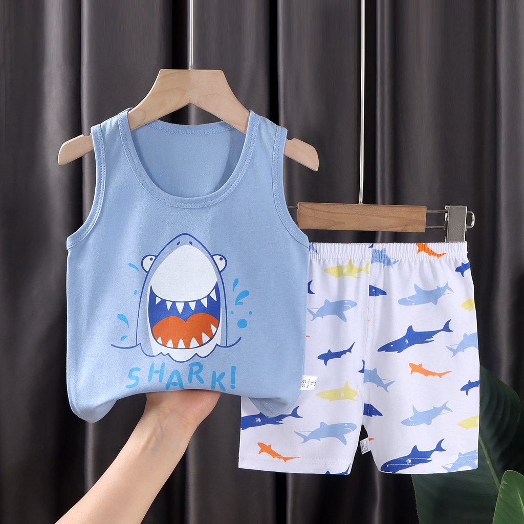 BOBOHO - SETELAN ANAK IMPORT KAOS ANAK KUTUNG TANPA LENGAN LUCU / SETELAN BAYI TANPA LENGAN / SETELAN BAYI TANPA LENGAN IMPORT