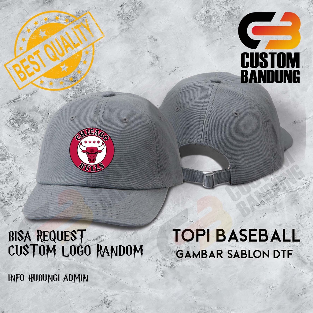 Topi Baseball  CHICAGO BULLS Pria Wanita Topi Cap Bisa Tulis Nama Bisa COD Original High Premium Quality