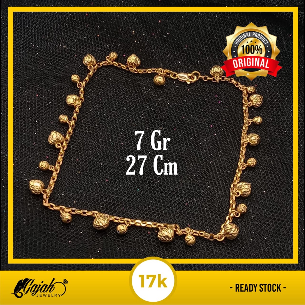 Gelang Emas kaki 17K - 7 Gr Kadar 750 - 4500